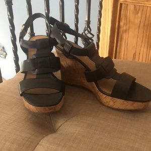 Black 7 1/2 naturalizer cork wedge sandals